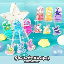 Shobido Sanrio Characters Happy Danby Secret Guitar Lip Gloss Palette & Acrylic Stand - 1 pc - Random Style