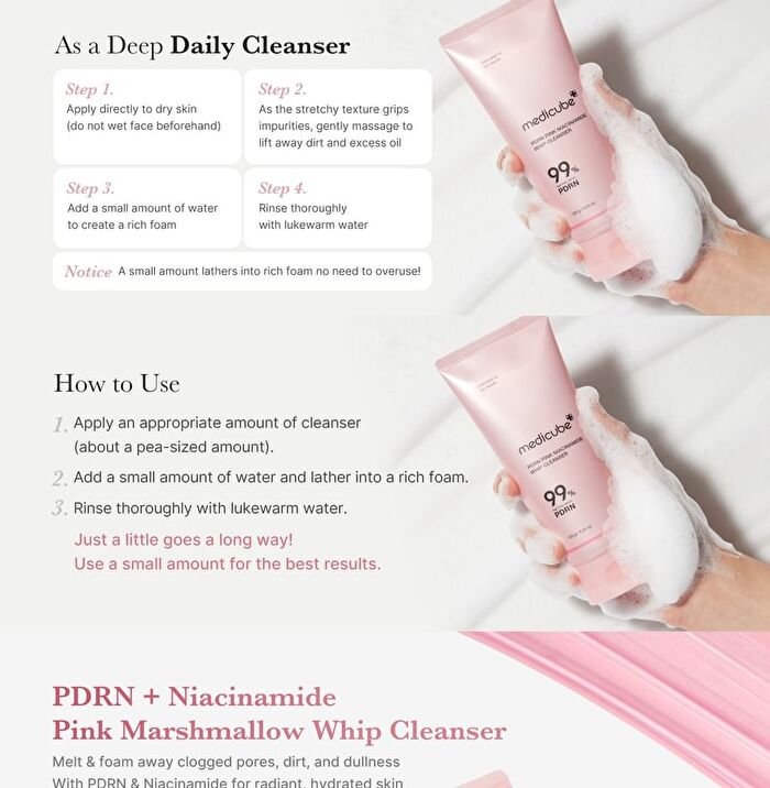 PDRN Pink Niacinamide Whip Cleanser - 120g