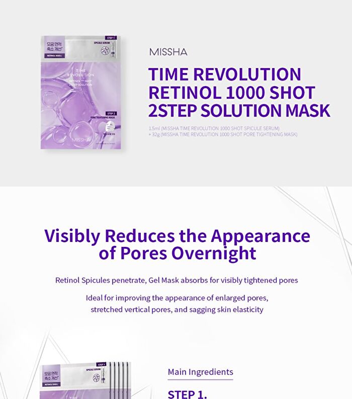 Time Revolution Retinol 1000 Shot 2 Step Solution Mask - 1 pc
