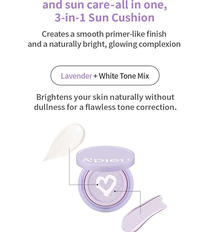 Waterlock Tone-Up Sun Cushion Lavender - 15g