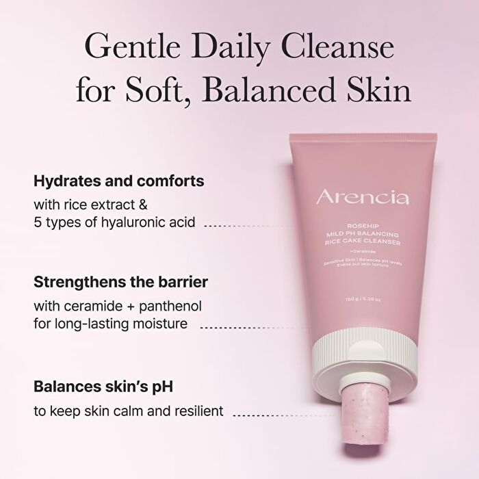 Rosehip Mild pH Balancing Rice Cake Cleanser - 150g