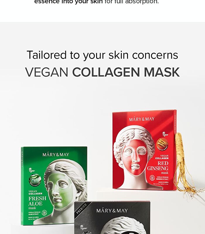 Vegan Collagen Fresh Aloe Mask Set - 30g x 4 sheets