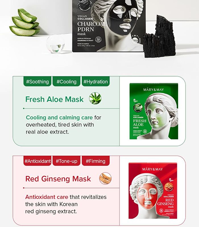 Vegan Collagen Fresh Aloe Mask Set - 30g x 4 sheets