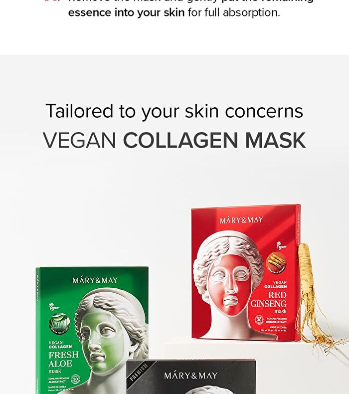 Vegan Collagen Red Ginseng Mask Set - 30g x 4 sheets