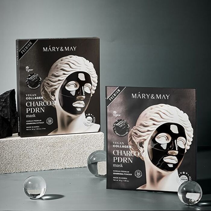 Vegan Collagen Charcoal PDRN Mask Set - 30g x 4 sheets