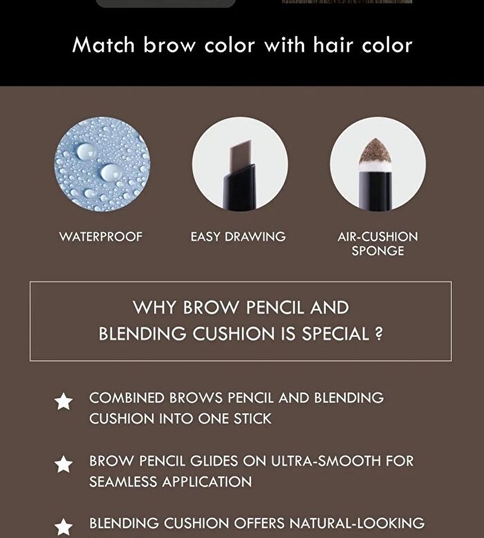 Brow Pencil And Blending Cushion - Natural Brow