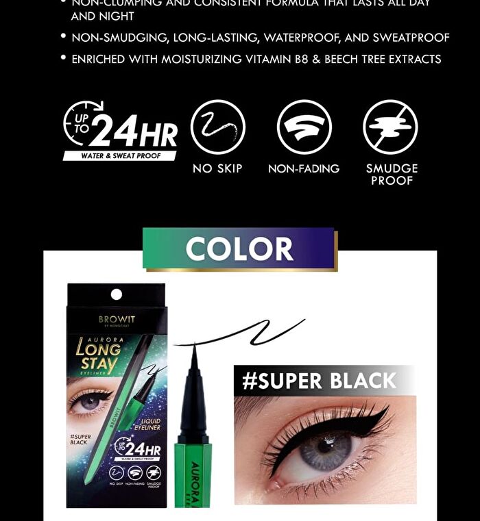 Aurora Long Stay Eyeliner - Super Black