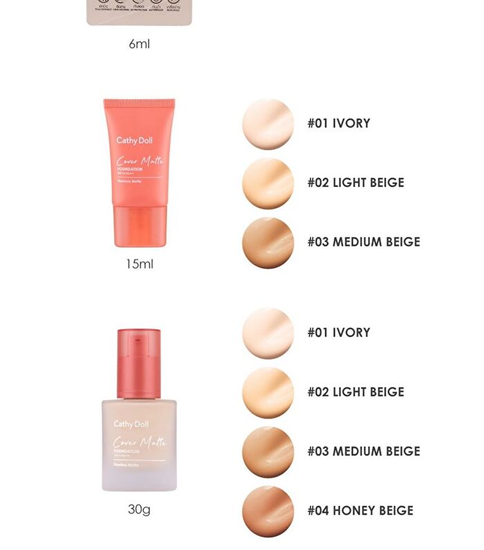 Cover Matte Foundation SPF 15 PA+++ 15ml - 01 Ivory