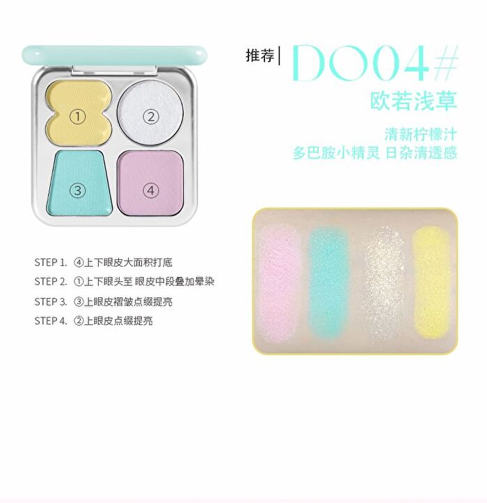 Joyful Dream 4-Color Eyeshadow Palette - 4 Types - DO02# Coconut Blue Feather - 5g