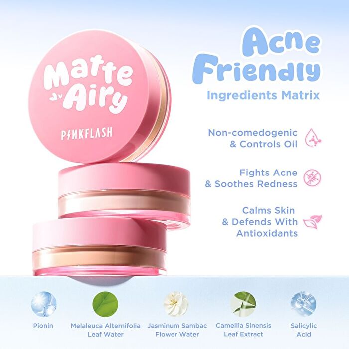Pinkflash Airy Matte Loose Powder - 3 Colors - #NU01 Translucent - 5g