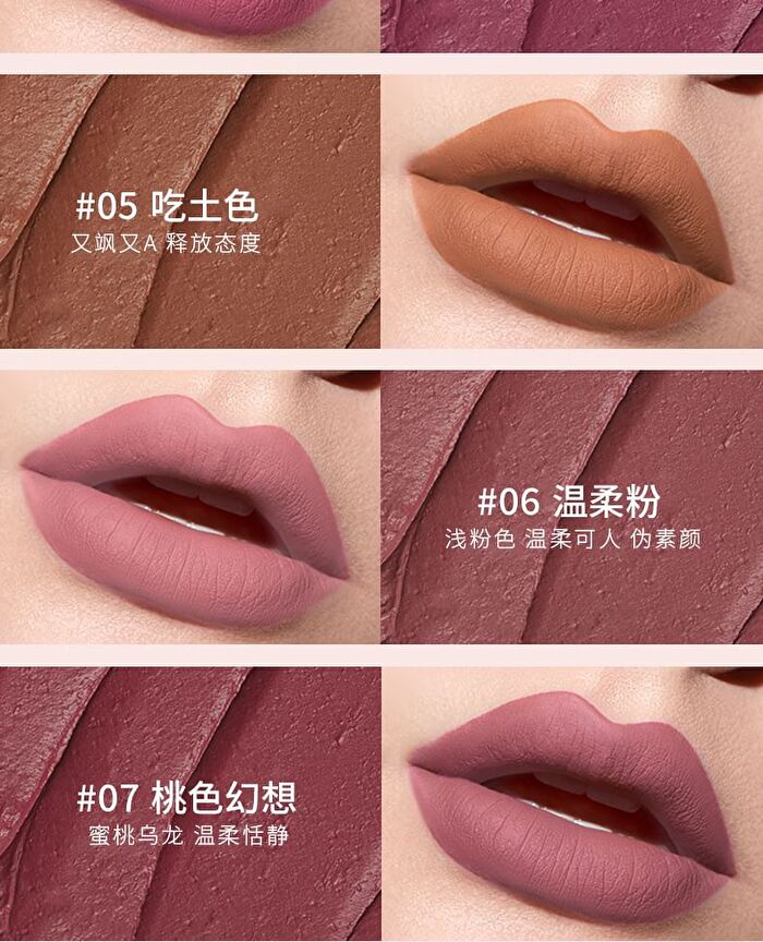 Velvet Matte Liquid Lipstick  - 12 Colors - 01# Smoky Rose - 3.5g