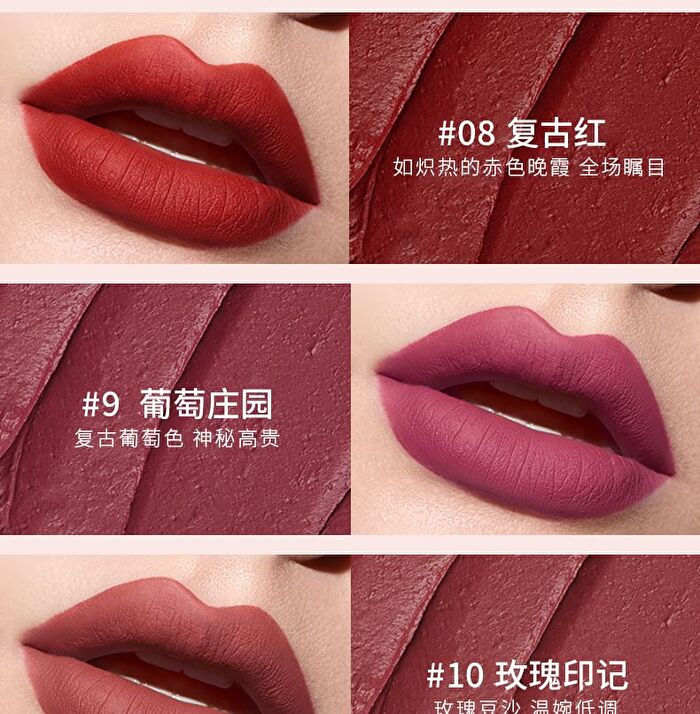 Velvet Matte Liquid Lipstick  - 12 Colors - 01# Smoky Rose - 3.5g