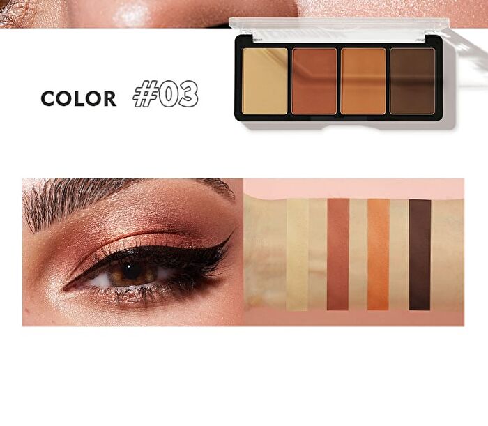 Matte Quad Eyeshadow Palette - 10 Types - 03#  - 1.5g