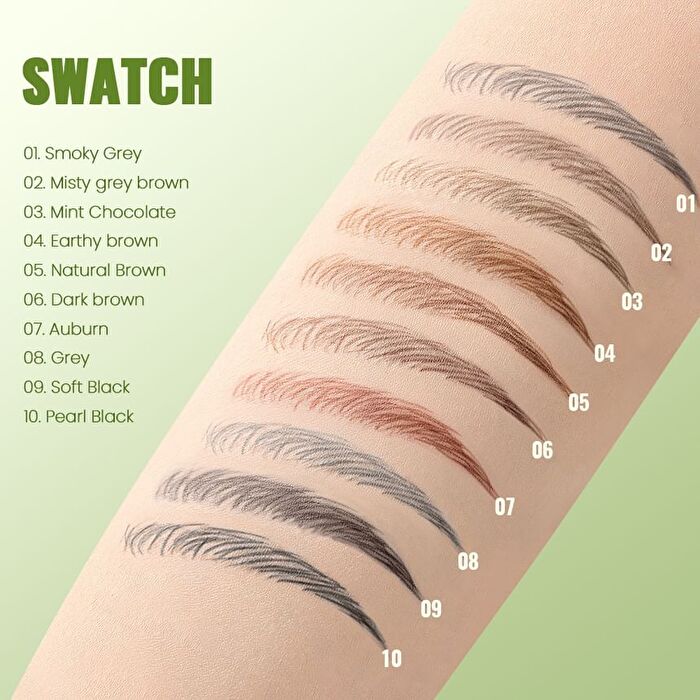 Dual-Ended Waterproof Eyebrow Pen - 9 Colors - 03# Mint Chocolate - 0.1g