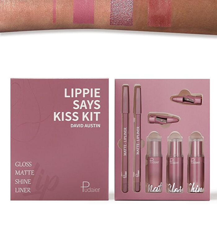Matte & Pearlescent Liquid Lipstick Set - 6 Types - 01# David Austin - 23.5g
