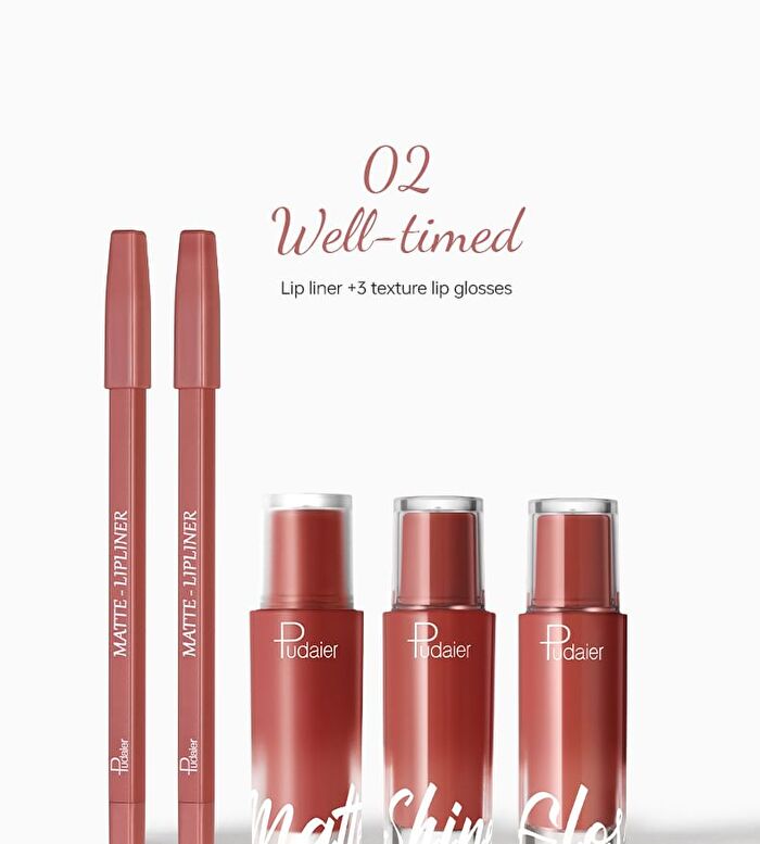Matte & Pearlescent Liquid Lipstick Set - 6 Types - 01# David Austin - 23.5g