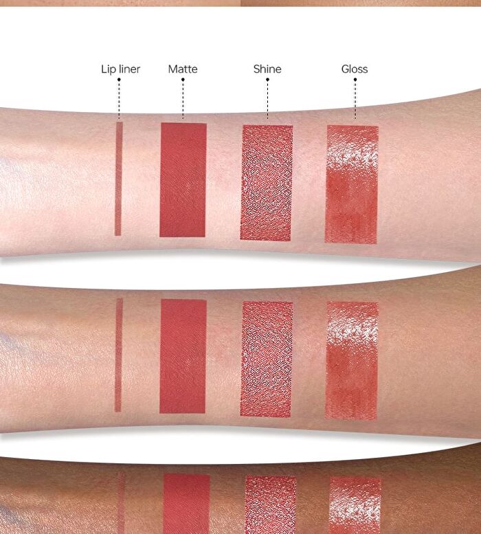 Matte & Pearlescent Liquid Lipstick Set - 6 Types - 01# David Austin - 23.5g