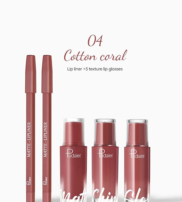 Matte & Pearlescent Liquid Lipstick Set - 6 Types - 01# David Austin - 23.5g