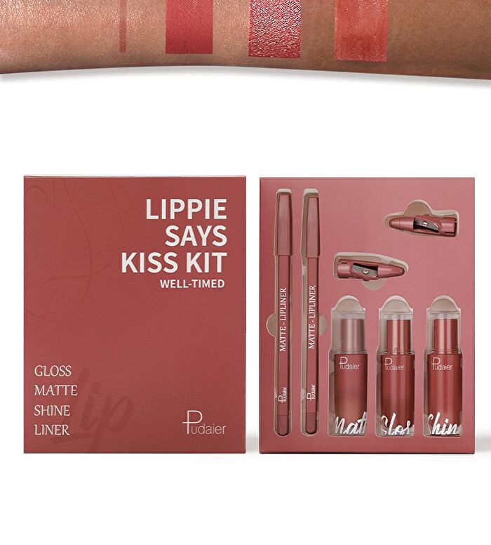 Matte & Pearlescent Liquid Lipstick Set - 6 Types - 01# David Austin - 23.5g