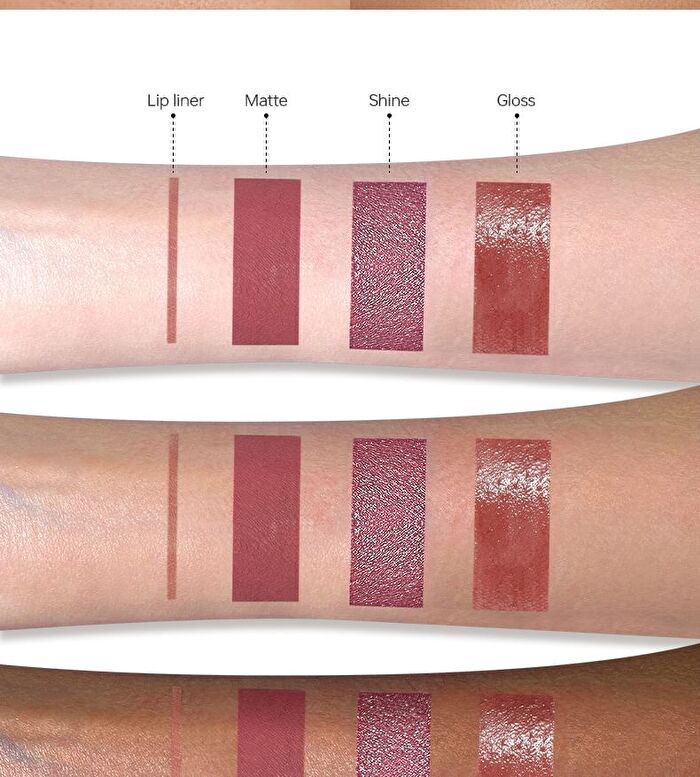 Matte & Pearlescent Liquid Lipstick Set - 6 Types - 01# David Austin - 23.5g