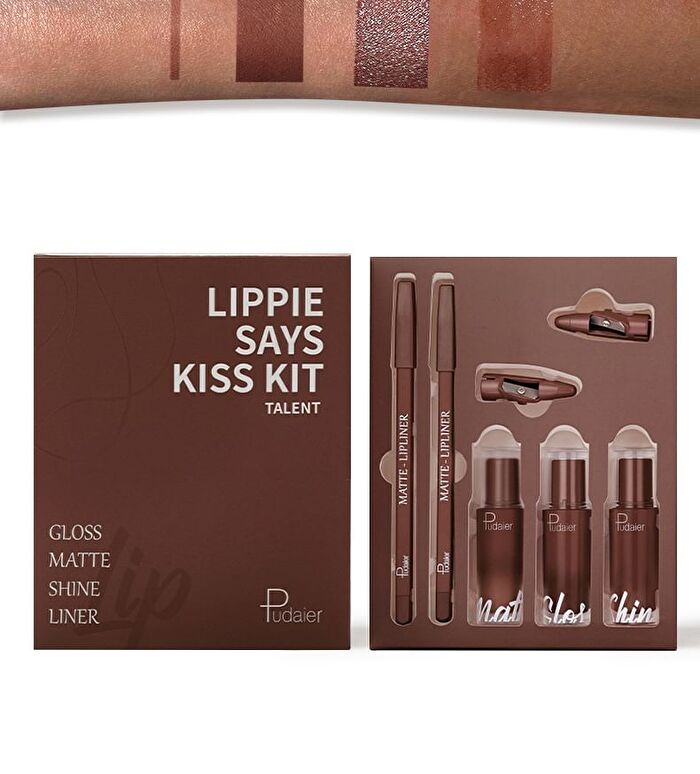 Matte & Pearlescent Liquid Lipstick Set - 6 Types - 01# David Austin - 23.5g