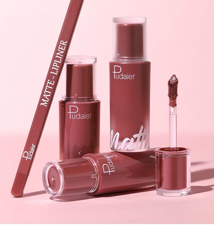 Matte & Pearlescent Liquid Lipstick Set - 6 Types - 01# David Austin - 23.5g