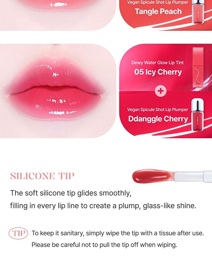 Mqny Vegan Spicule Shot Lip Plumper - 3 Colors - Ddanggle Cherry