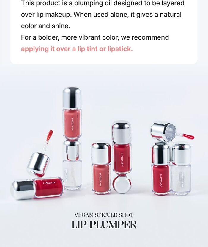Mqny Vegan Spicule Shot Lip Plumper - 3 Colors - Tingle Shine