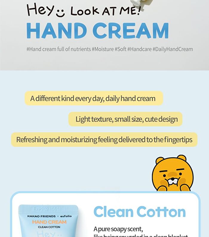 esfolio Look At Me Hand Cream KAKAO FRIENDS Edition - 3 Types - Sweet Peach