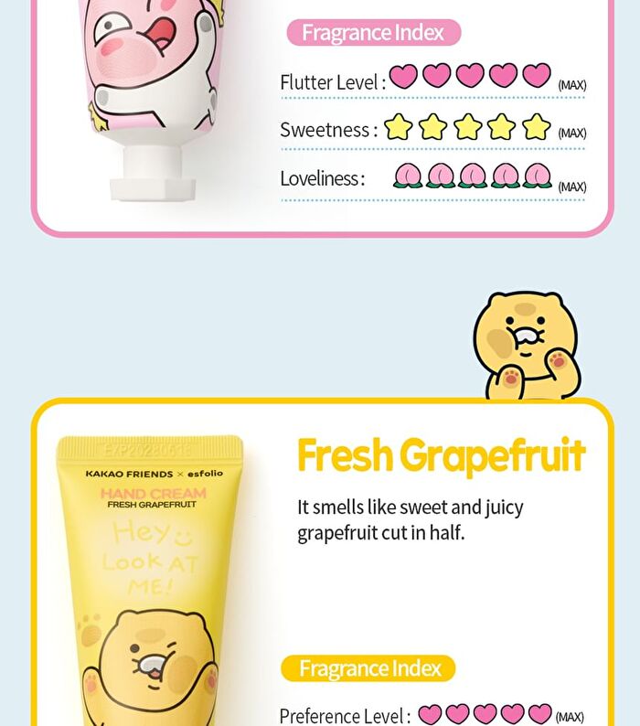 esfolio Look At Me Hand Cream KAKAO FRIENDS Edition - 3 Types - Sweet Peach