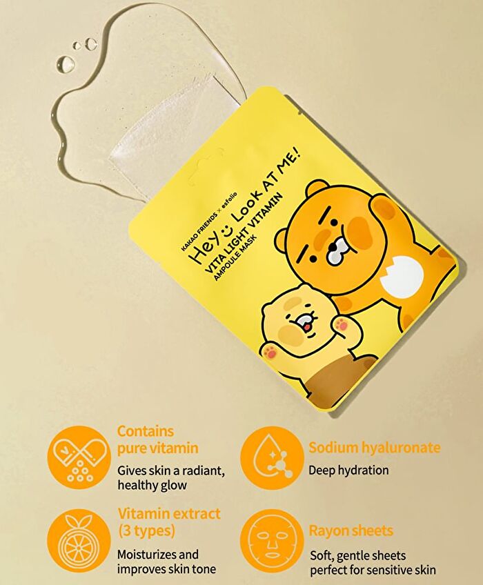 esfolio Look At Me Ampoule Mask Set KAKAO FRIENDS Edition - 25ml x 8 sheets