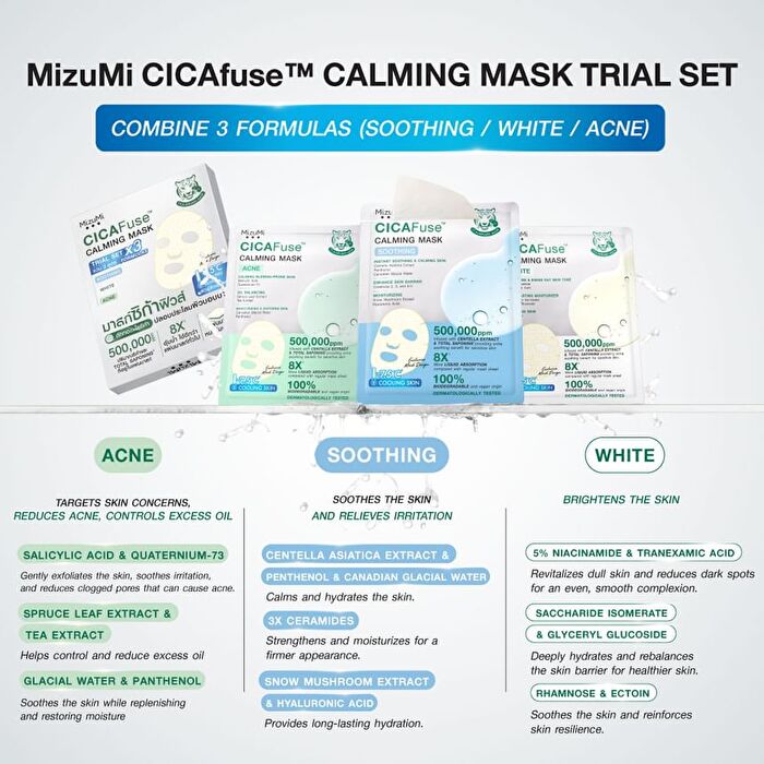 CICAFuse Calming Mask Trial Set - 3 pcs