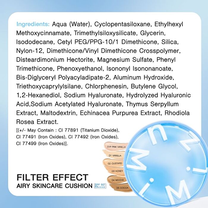 Filter Effect Airy Skincare Cushion SPF50+ PA++++ - 01P Pink Vanilla
