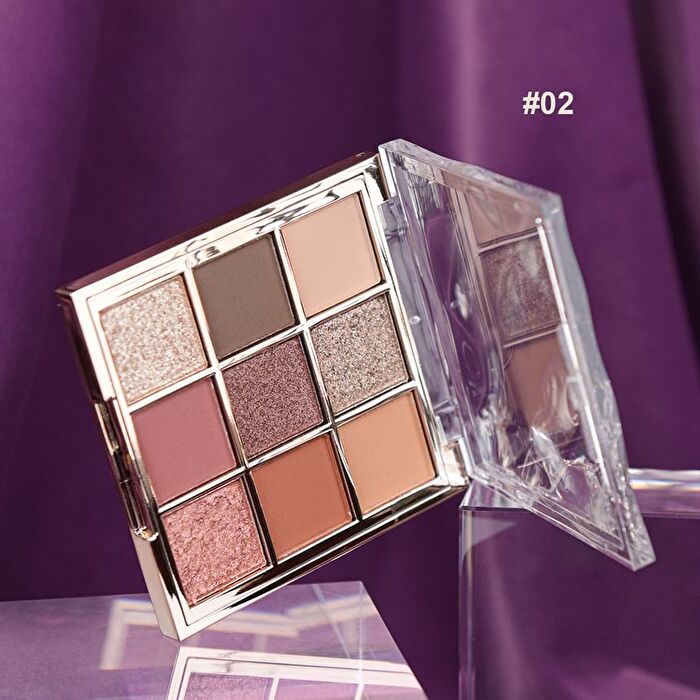 Light Phantom 9 Colors Eyeshadow Palette - 4 Types - #01 Coconut Latte Brown - 1g x 9