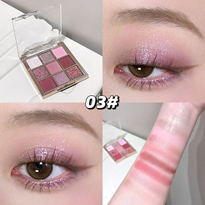 Light Phantom 9 Colors Eyeshadow Palette - 4 Types - #01 Coconut Latte Brown - 1g x 9