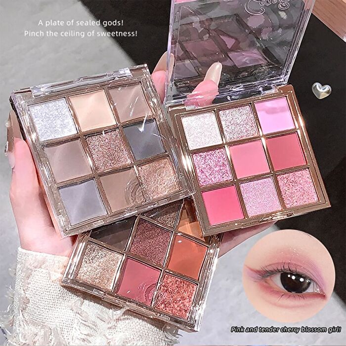 Light Phantom 9 Colors Eyeshadow Palette - 4 Types - #02 Caramelized Red - 1g x 9