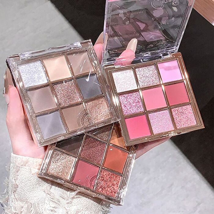 Light Phantom 9 Colors Eyeshadow Palette - 4 Types - #02 Caramelized Red - 1g x 9