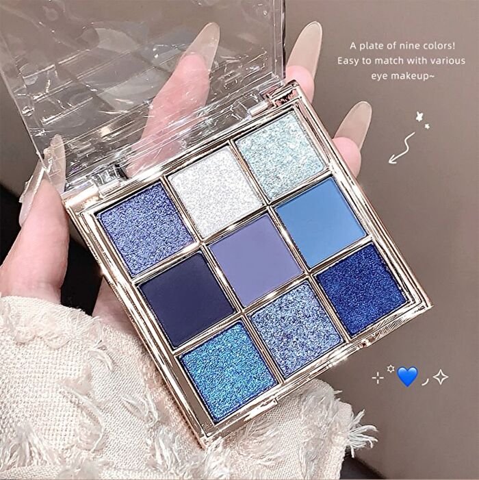 Light Phantom 9 Colors Eyeshadow Palette - 4 Types - #04 Snow Glacier Blue - 1g x 9