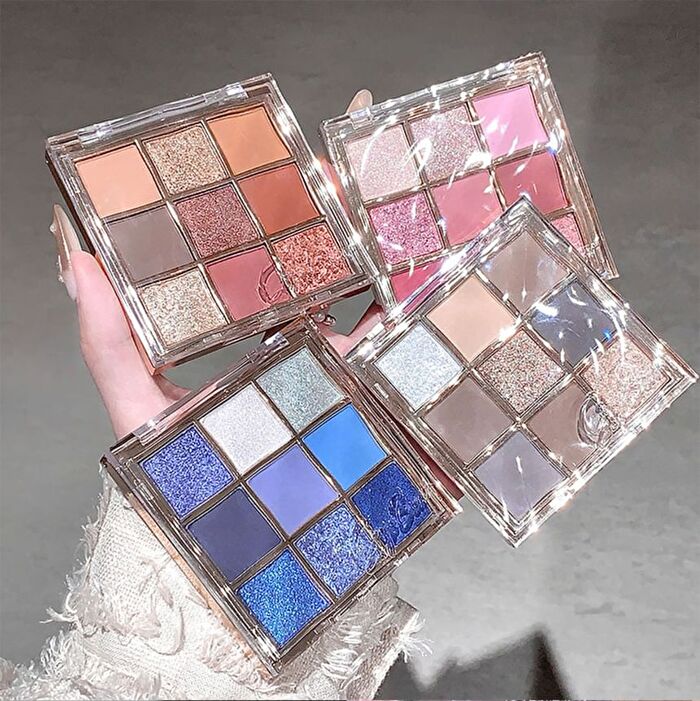 Light Phantom 9 Colors Eyeshadow Palette - 4 Types - #04 Snow Glacier Blue - 1g x 9