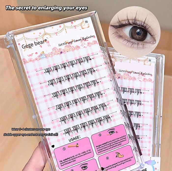 Lower Eyelashes- 6 Types - #01 White Moonlight - 36 Clusters