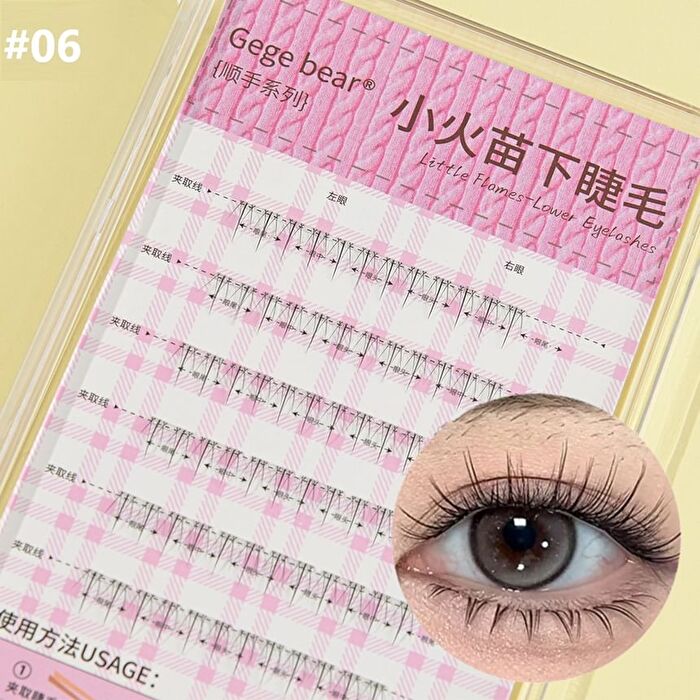 Lower Eyelashes- 6 Types - #06 Little Flames - 36 Clusters