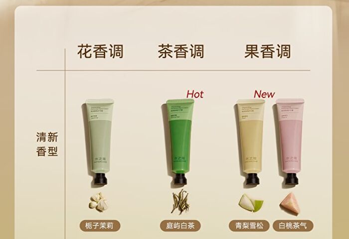 Watercome Moisturizing Perfumed Hand Cream - 7 Flavors - White Tea  - 40g
