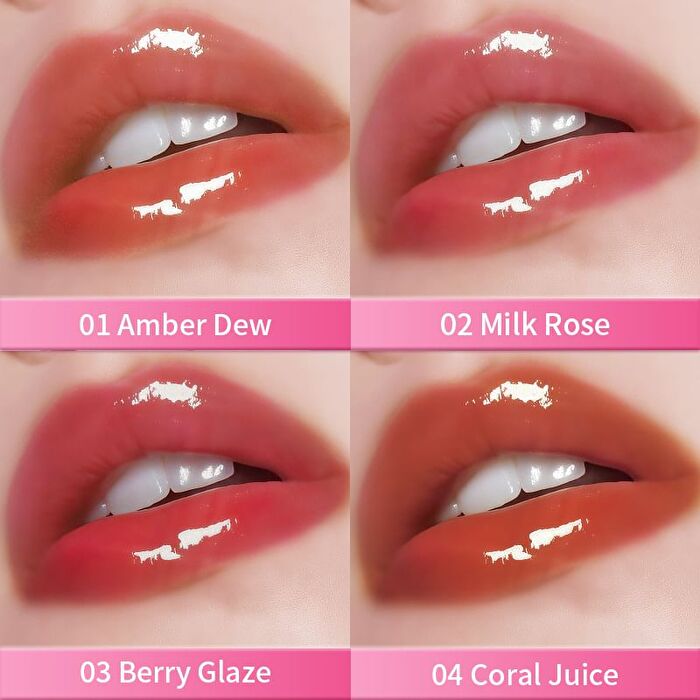 Sowin Glass Glow Lasting Lip Gloss - 4 Colors - 01 Amber Dew - 3g