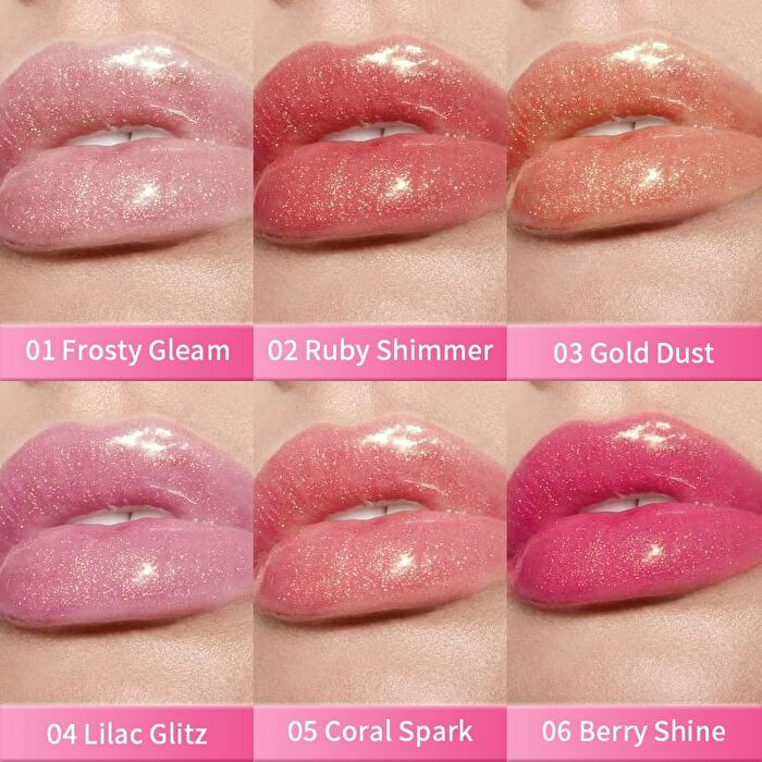 Sowin Glass Glow Glitter Lip Gloss - 6 Colors - 06 Berry Shine - 8g