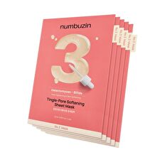 numbuzin No. 3 Tingle-Pore Softening Sheet Mask Set 5 sheets - 2025 Version - 27ml x 5 sheets