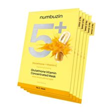 numbuzin No.5+ Glutathione Vitamin Concentrated Mask Set 5 sheets - 2025 Version - 27ml x 5 sheets