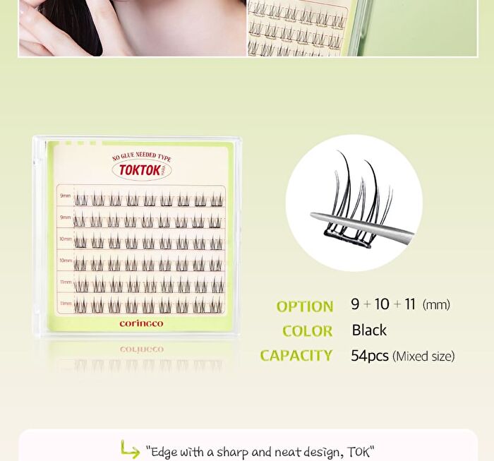 Coringco Toktok-Hara No Glue Eyelash - 12 Types - #13 Maple