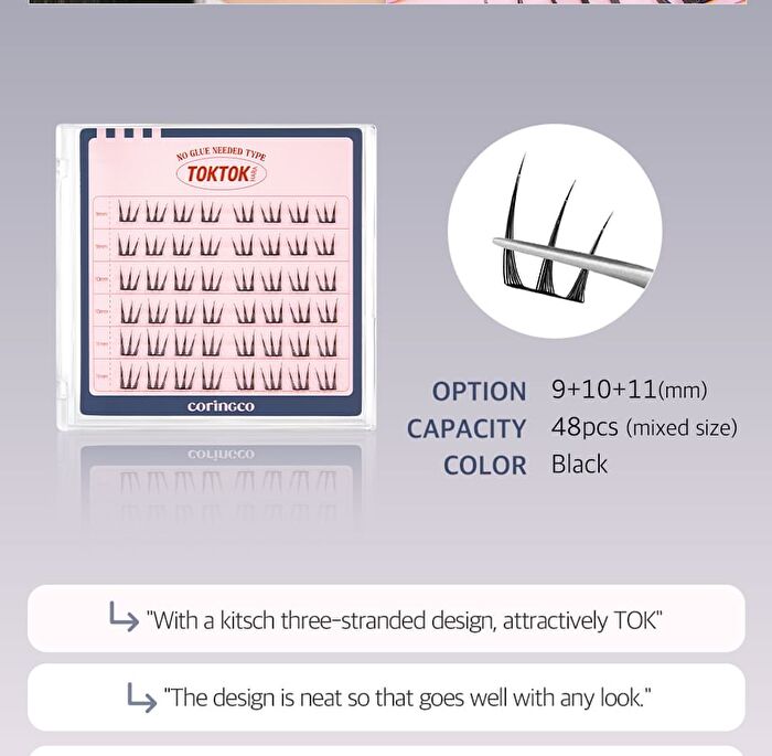 Coringco Toktok-Hara No Glue Eyelash - 12 Types - #13 Maple