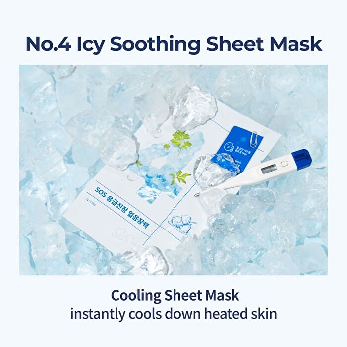 numbuzin No.4 SOS Icy Soothing Sheet Mask Set 10 sheets - 2025 Version - 27ml x 10 sheets