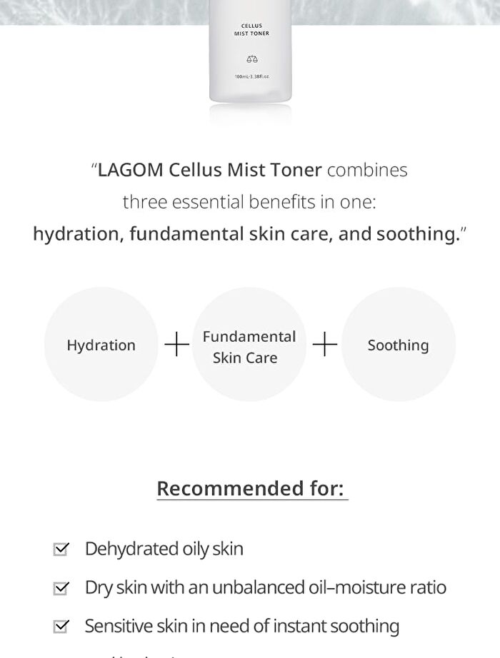 Lagom Cellus Mist Toner - 2025 Version - 100ml